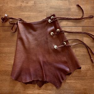 Potomac River Goods Leather Wrap Skirt